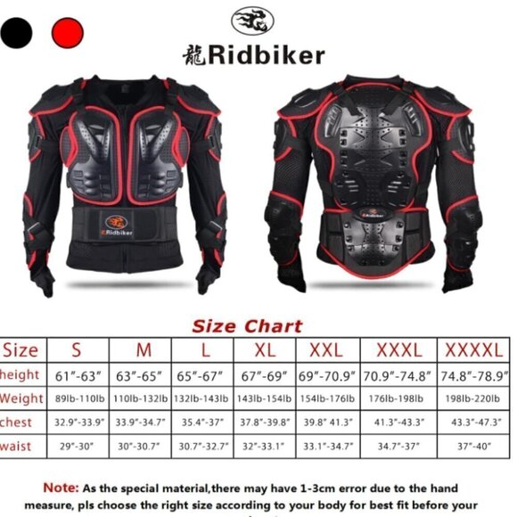 Ridbiker Full Body Armor Protector Removable Racing Jacket Motocross‎ Size 3XL - Picture 2 of 9
